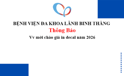 Thông báo Vv mời chào giá in decal năm 2026